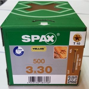 Шуруп Spax-S 3,0x30 мм 35703001901021 (500 шт/упак) - спец. для полов, потайн. малая 60°головка