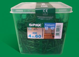 Шуруп Spax для фасадов 4,5x60 мм 4547000450609 (400 шт/упак.) - двойная резьба, нержа A2