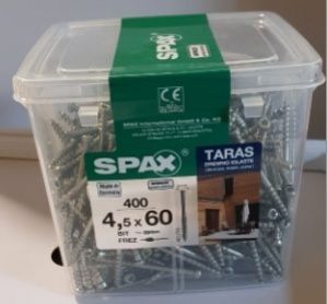 Саморез Spax-D 4.5*60мм для террасной доски, WIROX, переменная резьба 0531210450609MD (400 штук/упак, бита)